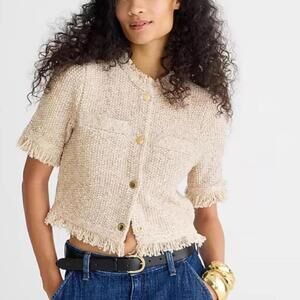 J.Crew Fringe-Trimmed Crop Lady Jacket